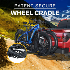 200LB Aluminum 2'' Hitch E-Bike Rack Anti-Wobble Fold Tilt for 5'' Fat Tire SUV Truck RV