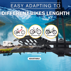 200LB Aluminum 2'' Hitch E-Bike Rack Anti-Wobble Fold Tilt for 5'' Fat Tire SUV Truck RV