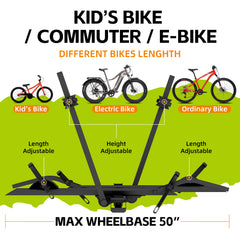 Vantana Premium Stable E-Bike Hitch Rack | Exclusive 15in Anti-Collision Space & Anti-Wobble Tech