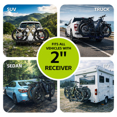 Vantana Premium Stable E-Bike Hitch Rack | Exclusive 15in Anti-Collision Space & Anti-Wobble Tech