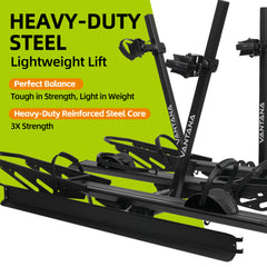 Vantana 3-Bike Electric Hitch Bike Rack | 250LBS Load Capacity with Built-In Loading Ramp, Foldable 2" Hitch Mount for E-Bikes & Regular Bikes, RV Compatible