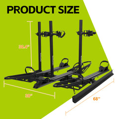 Vantana 3-Bike Electric Hitch Bike Rack | 250LBS Load Capacity with Built-In Loading Ramp, Foldable 2" Hitch Mount for E-Bikes & Regular Bikes, RV Compatible