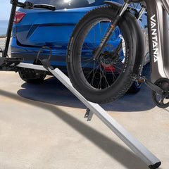 Vantana Aluminum 2-Bike Electric Bike Rack, 200 lbs Capacity Foldable RV Hitch Mount Carrier with Loading Ramp