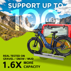 Vantana Hitch Bike Rack for 1 E-Bike, 100 lbs Capacity, Aluminum Carrier with Loading Ramp, Fits 2" Receiver, RV Approved