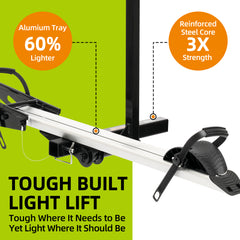 Vantana Hitch Bike Rack for 1 E-Bike, 100 lbs Capacity, Aluminum Carrier with Loading Ramp, Fits 2" Receiver, RV Approved
