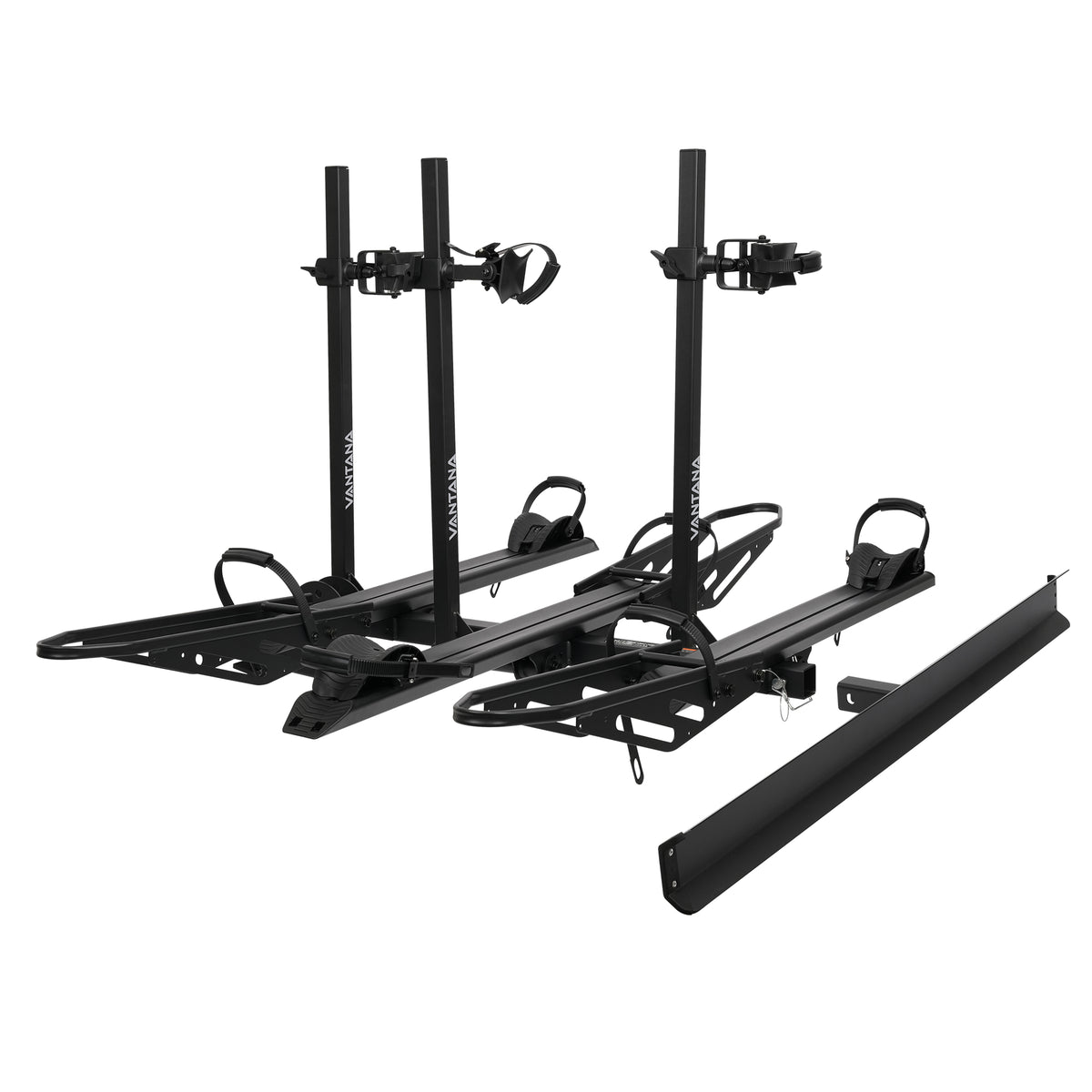 Vantana 3-Bike Electric Hitch Bike Rack | 250LBS Load Capacity with Built-In Loading Ramp, Foldable 2" Hitch Mount for E-Bikes & Regular Bikes, RV Compatible